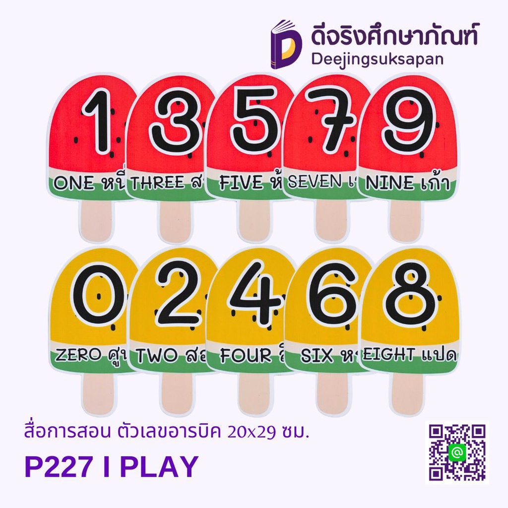 สื่อการสอน ตัวเลขอารบิค 20x29 ซม. I PLAY