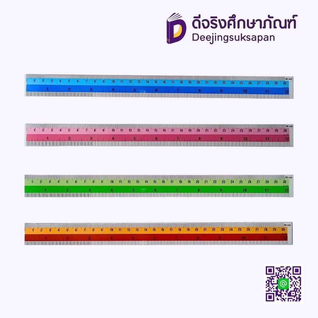 ไม้บรรทัดอลูมิเนียม 30cm. AZ-8003 Eduhow