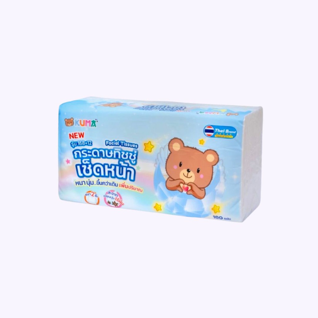 กระดาษทิชชู (168+12) 180 แผ่น KUMA