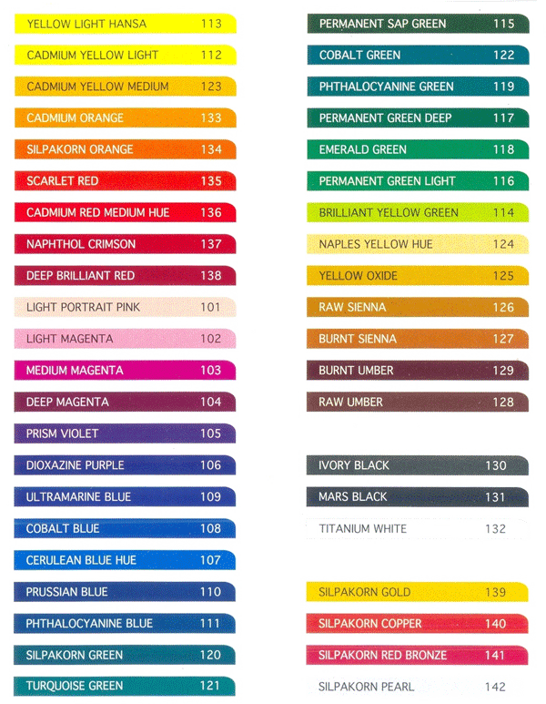 สีอะคริลิค แบบหลอด 60ml. SILPAKORN