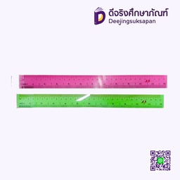 ไม้บรรทัดพลาสติกใส คละสี 12 นิ้ว DOMON