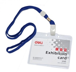ซองใส่บัตรพร้อมสายคล้อง 5756 10.5x7ซม. แนวนอน DELI
